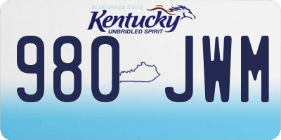 KY license plate 980JWM