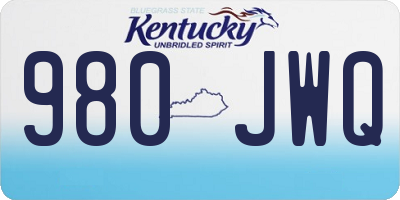 KY license plate 980JWQ