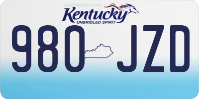 KY license plate 980JZD