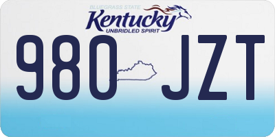 KY license plate 980JZT