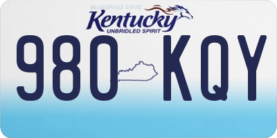 KY license plate 980KQY