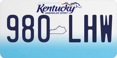KY license plate 980LHW