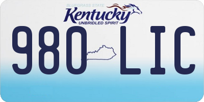 KY license plate 980LIC