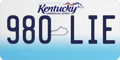 KY license plate 980LIE