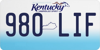 KY license plate 980LIF