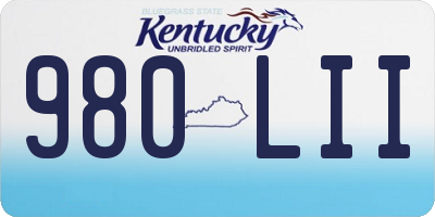 KY license plate 980LII