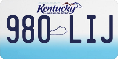 KY license plate 980LIJ
