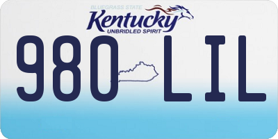 KY license plate 980LIL