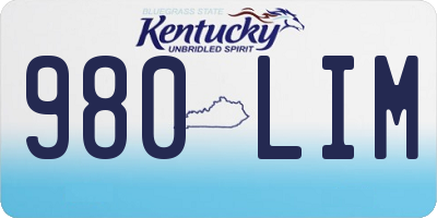 KY license plate 980LIM