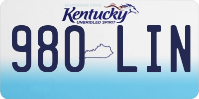 KY license plate 980LIN
