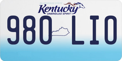 KY license plate 980LIO