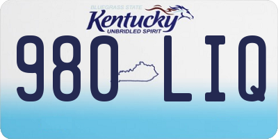 KY license plate 980LIQ
