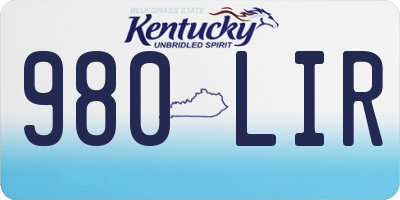 KY license plate 980LIR