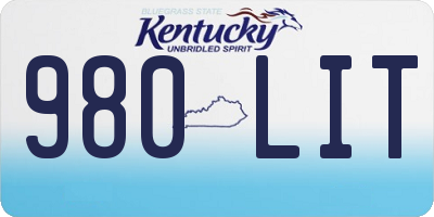 KY license plate 980LIT