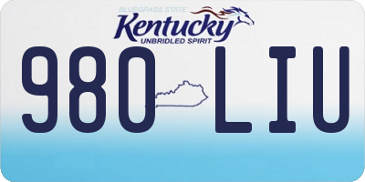 KY license plate 980LIU