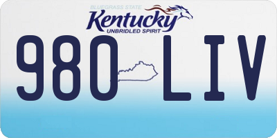 KY license plate 980LIV