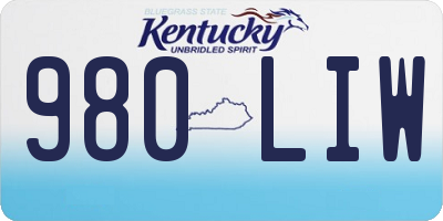 KY license plate 980LIW
