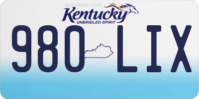 KY license plate 980LIX