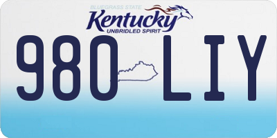 KY license plate 980LIY