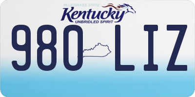 KY license plate 980LIZ