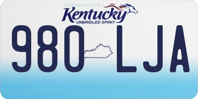 KY license plate 980LJA