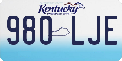 KY license plate 980LJE