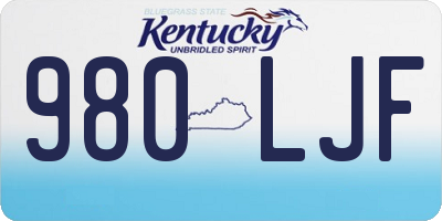 KY license plate 980LJF