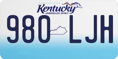 KY license plate 980LJH