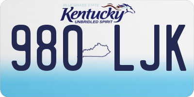 KY license plate 980LJK
