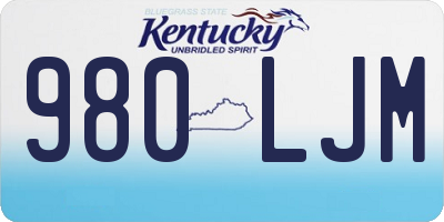 KY license plate 980LJM