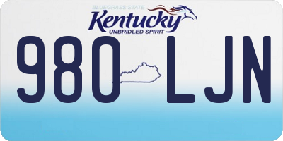 KY license plate 980LJN