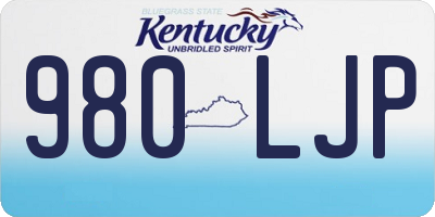KY license plate 980LJP