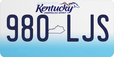KY license plate 980LJS