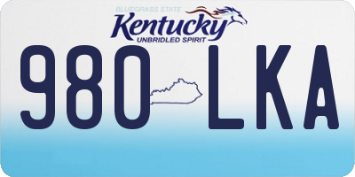 KY license plate 980LKA