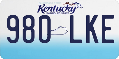 KY license plate 980LKE