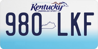 KY license plate 980LKF