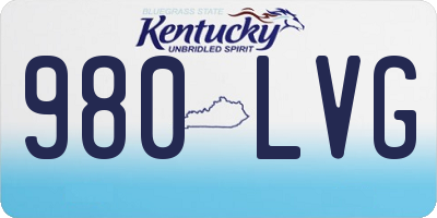 KY license plate 980LVG