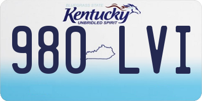 KY license plate 980LVI