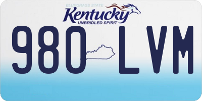 KY license plate 980LVM