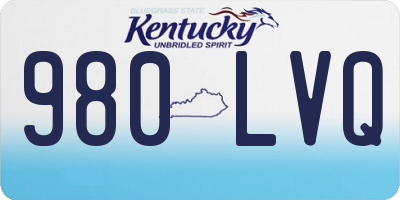 KY license plate 980LVQ