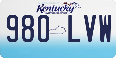 KY license plate 980LVW