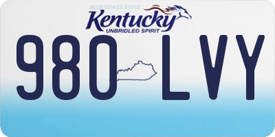 KY license plate 980LVY