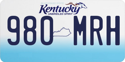 KY license plate 980MRH