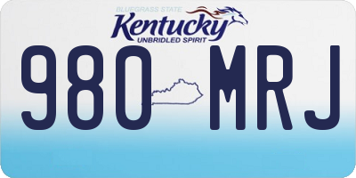 KY license plate 980MRJ