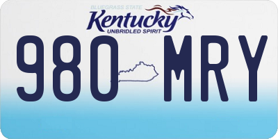 KY license plate 980MRY