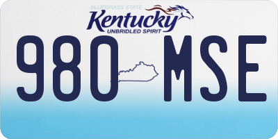KY license plate 980MSE