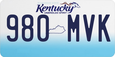KY license plate 980MVK