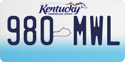 KY license plate 980MWL