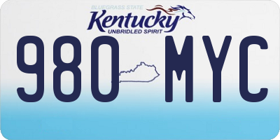 KY license plate 980MYC