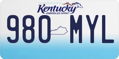 KY license plate 980MYL